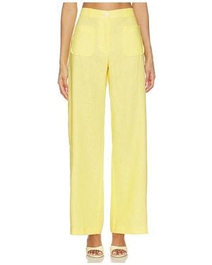 Matthew Bruch Pleated Barrel Button Pocket Pant - Yellow