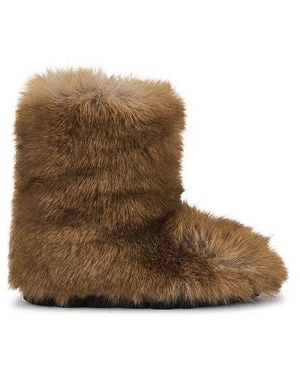 MSGM Fluffy Flat Boot - Brown
