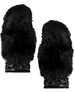 Goldbergh Hill Faux Fur Mittens - Black