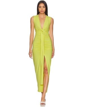 Susana Monaco Tie Front Gathered Dress - Yellow