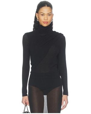 Enza Costa Cuello Alto Tipo Bandana De Cachemir Transparente En Color Negro Talla (También En M, S, Xl, Xs)