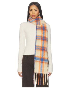 Free People Schmales Schaltuch Highland Plaid - Weiß