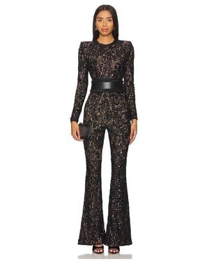 Nadine Merabi Sequin-Embellished Lace Jumpsuit - Black