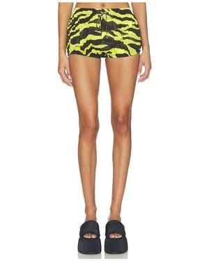 The Attico Zebra Mini Short En Color Amarillo Talla (También En 42, 44) - Verde