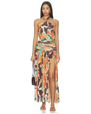 MISA Los Angles Maxivestido Lacey En Color Naranja Talla (También En Xs, Xxs, S, Xl) - Blanco