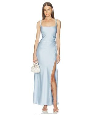 Runaway the Label Esme High Split Maxi Dress - Blue