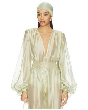Bronx and Banco Ashanti Organza Bodysuit En Color Verde Salvia Talla (También En Xs, S) - Blanco