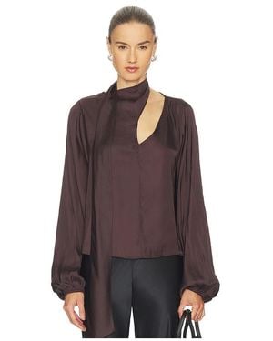 WeWoreWhat Wrap Neck Tie Top - Brown
