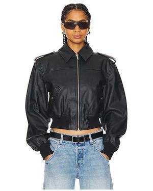Lovers + Friends Dylan Faux Leather Bomber Jacket - Black