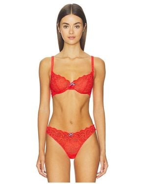Fleur du Mal Bianca Lace Balconette Bra - Orange
