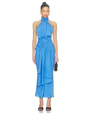 ROWEN ROSE Bow Neck Maxi Dress - Blue