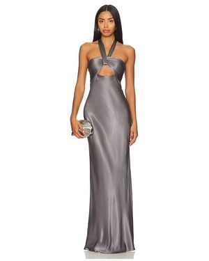 Shona Joy La Lune Ruched Halter Maxi Dress - Multicolor