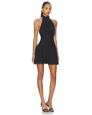 knee length dresses for ladies Reynaga Striped Lia Tiered Mini Dress Blue White / M by Sugarlips