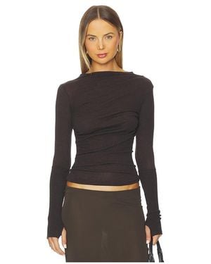 Enza Costa Cashmere Twist Top - Black