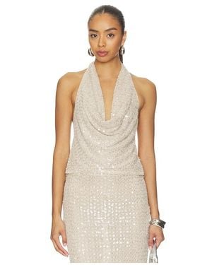 Lovers + Friends Clara Sequin Top - Natural