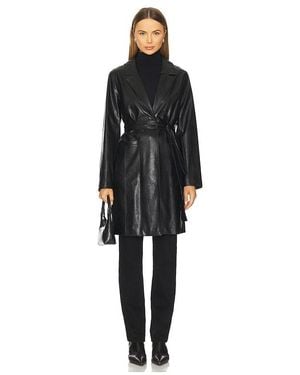 Sanctuary Faux Leather Coat - Black