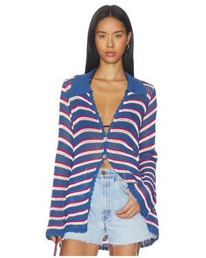 Show Me Your Mumu Button Up Coverup en Blue - Bleu