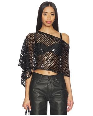 Jaded London Sequin Cape Top - Black