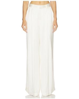 Cinq À Sept Georgia Satin Stripe Marne Pant - White