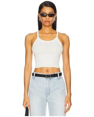 ÉTERNE Cropped Rib Tank Top - Blue