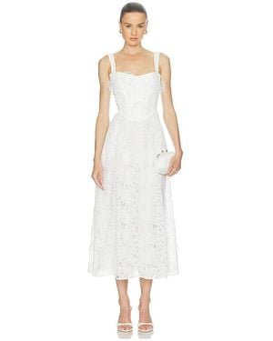Bardot Adaline Broderie Midi Dress - White