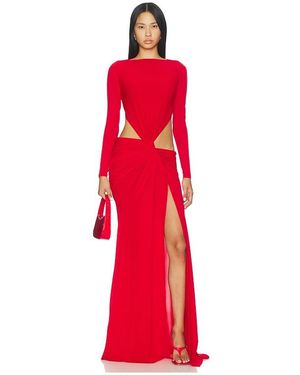 Alex Perry Long Sleeve Twist Gown - Red