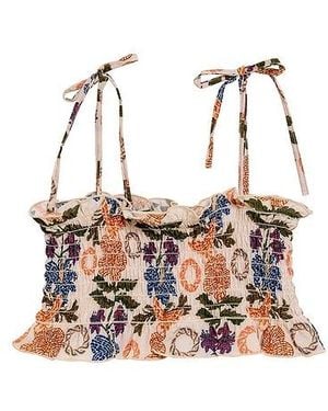 Agua Bendita Giselle Fiore Top - White