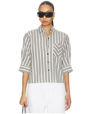 Rag & Bone Gestreiftes Popelinehemd Lucia - Weiß