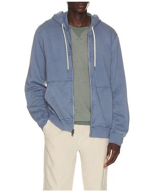 Faherty Oceanside Fleece Zip Hoodie - Blue