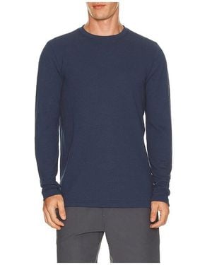 Travis Mathew Cloud Waffle Crew Long Sleeve Tee - Blue