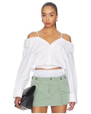 Alexander Wang Pre-Styled Off Shoulder Top With Bra Straps - White