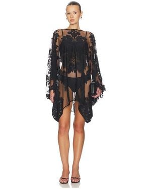 Norma Kamali Mini Caftan - Black