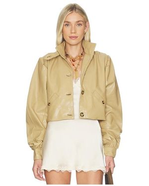 WeWoreWhat Balloon Sleeve Stand Collar Jacket - Natural