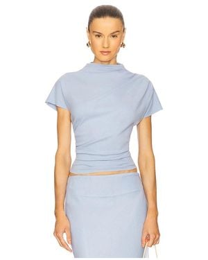 Line & Dot X Revolve Walker Draped Top - Blue