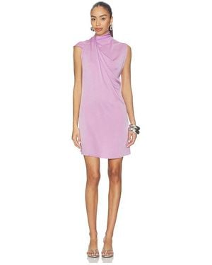 Atlein Draped Neckline Sleeveless Dress - Pink