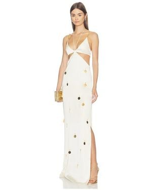SIDERA Antea Cutout Coin Charms Embroidery Gown - White