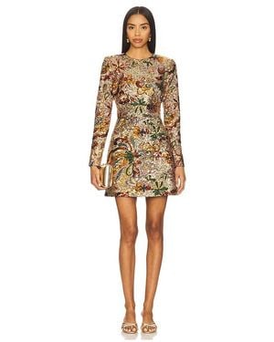 Nadine Merabi Camile Embellished Sequin Long Sleeve Mini Dress - Natural
