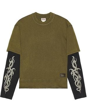 Guess Double Layered Long Sleeve Tee - Green