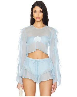 Shani Shemer Thoma Cropped Shirt - Blue
