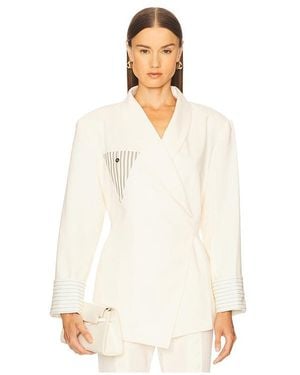 YELLOW THE LABEL Novela Linen Blazer - White