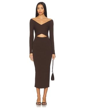 LAPOINTE Matte Viscose Cross Front Dress - Brown