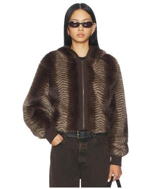 Jaded London Bear Faux Fur Jacket - Brown