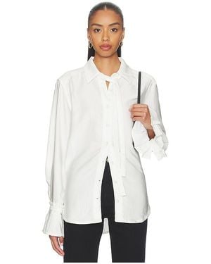 Free People Mary Lou Silky Shirt - White