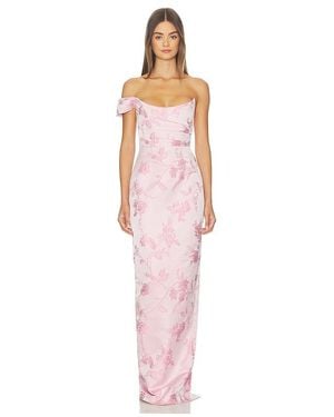 SAU LEE Jackson Brocade Gown - White