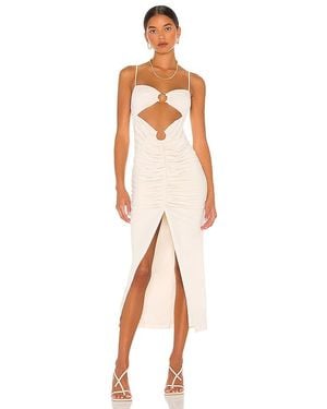 knee length dresses for ladies Strapless Midi Lara Dress in Chocolate Multi Chiffon | L main image 1