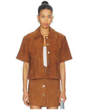 ALIGNE Jane Suede Shirt - Brown