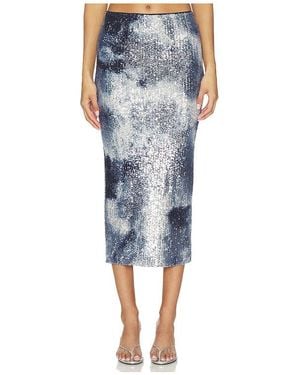 Le Superbe Falda Midi Shibori Shine Liza En ,Baby Talla (También En Xs, S) - Azul