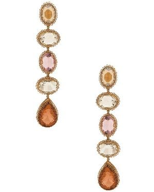 Deepa Gurnani Pendientes Tyra En Color Metallic,Blush Talla - Blanco