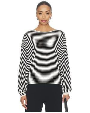 FRAME Gestreifter Oversize-Pullover - Grau