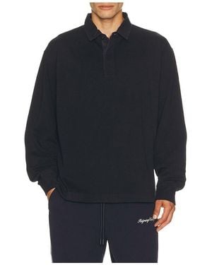 Reigning Champ Heavyweight Jersey Standard Rugby Shirt - Blue